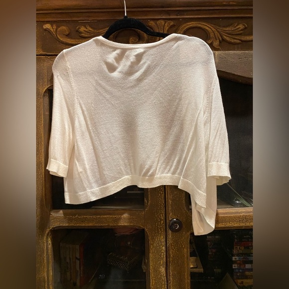 Talbots Ivory Knit Blouse shirt cardigan - Picture 2 of 3